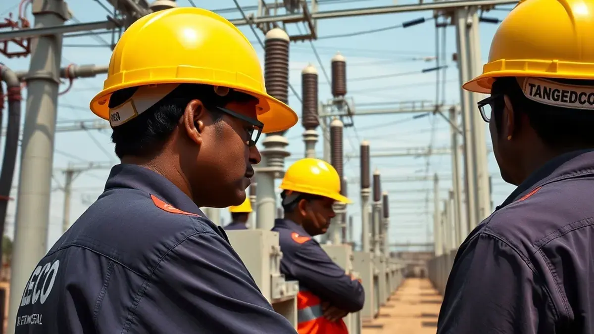 TANGEDCO மின் பாதுகாப்பு எச்சரிக்கை: மழைநீர் தேங்கியுள்ள மின் கம்பங்கள் அருகில் செல்ல வேண்டாம் — 1912